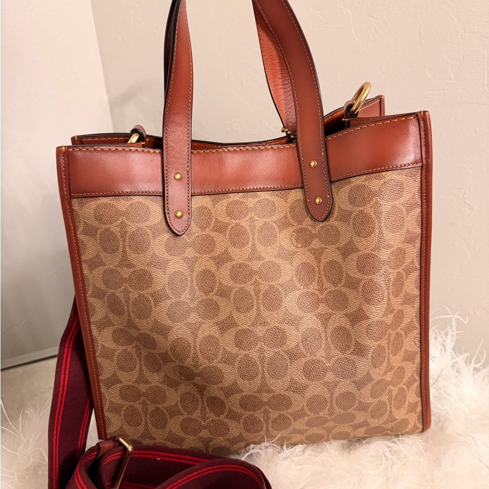 Field Carriage & Signature Coated Canvas Tote - Picture 3 of 8